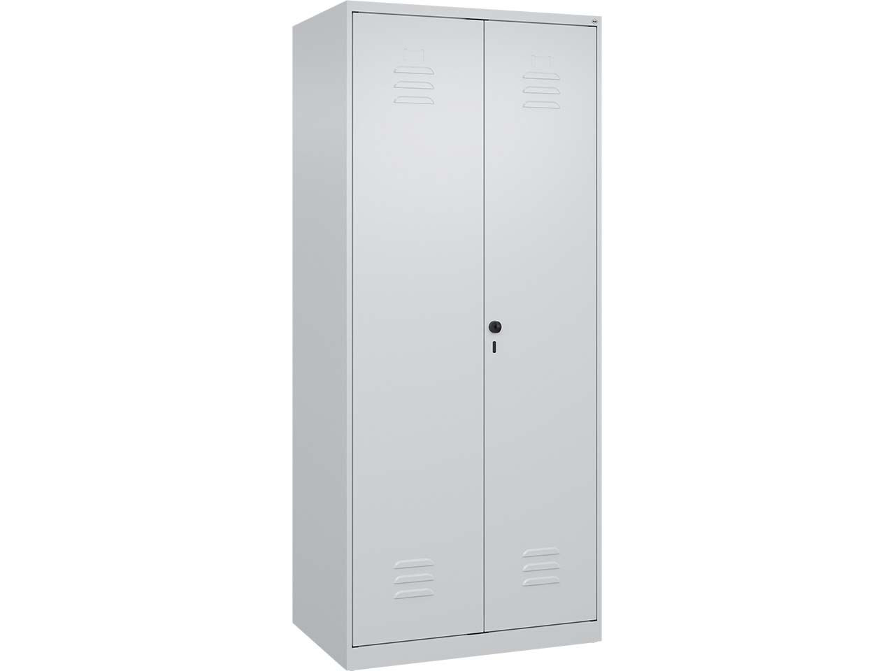 C+P Wäsche-/Garderobenspind Classic PLUS, 2 Abteile, 1850x800x500mm, Lichtgrau/Lichtgrau