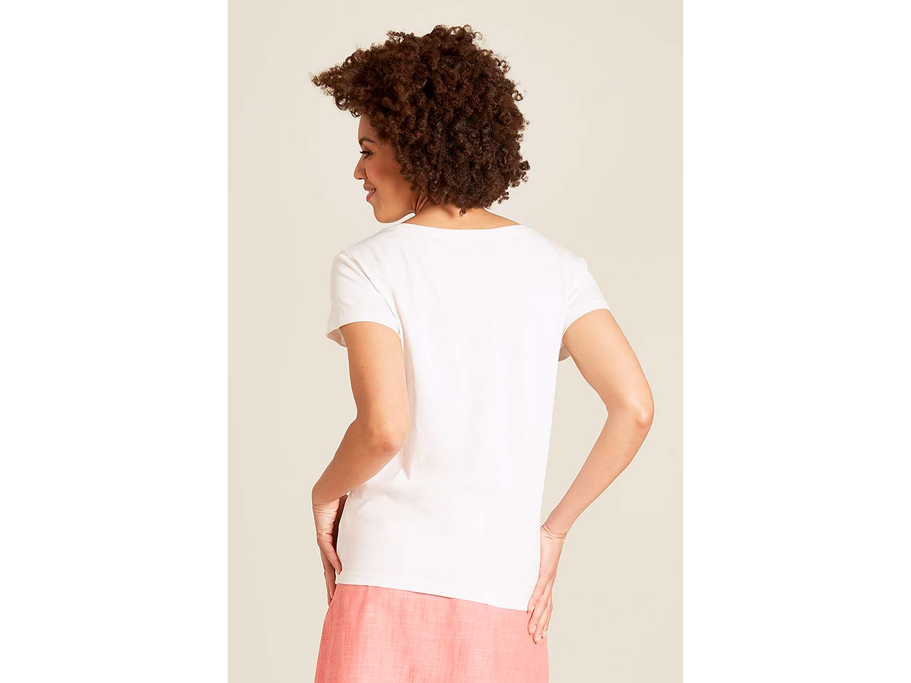 tranquillo Bio-Damen-T-Shirt mit floraler Stickerei, white, Gr. S