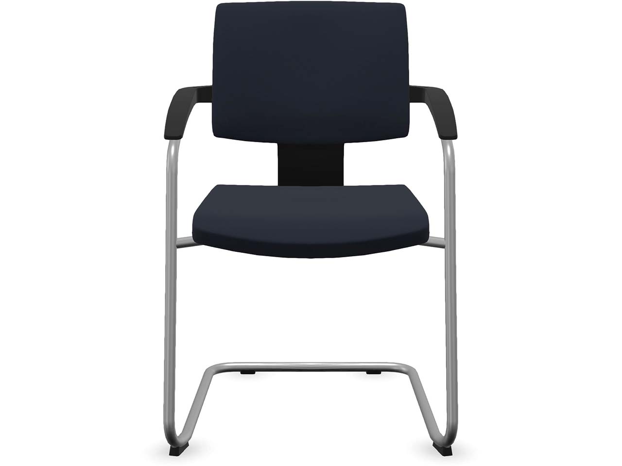 Profim Freischwinger "XENON" mit Armlehnen, stapelbar, silber, Stoff: blau