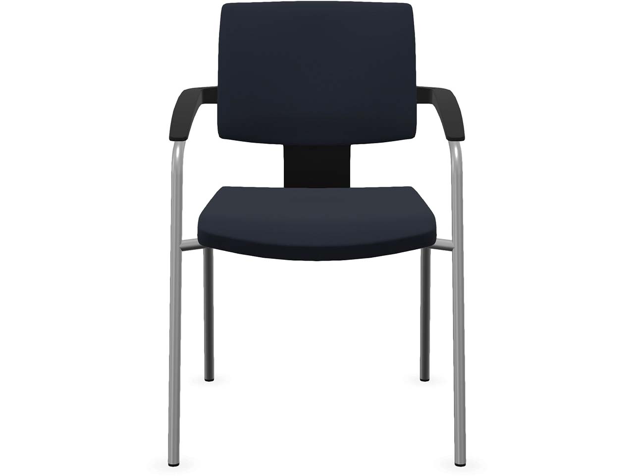 Profim Besucherstuhl "XENON" mit Armlehnen, stapelbar, silber, Stoff: blau