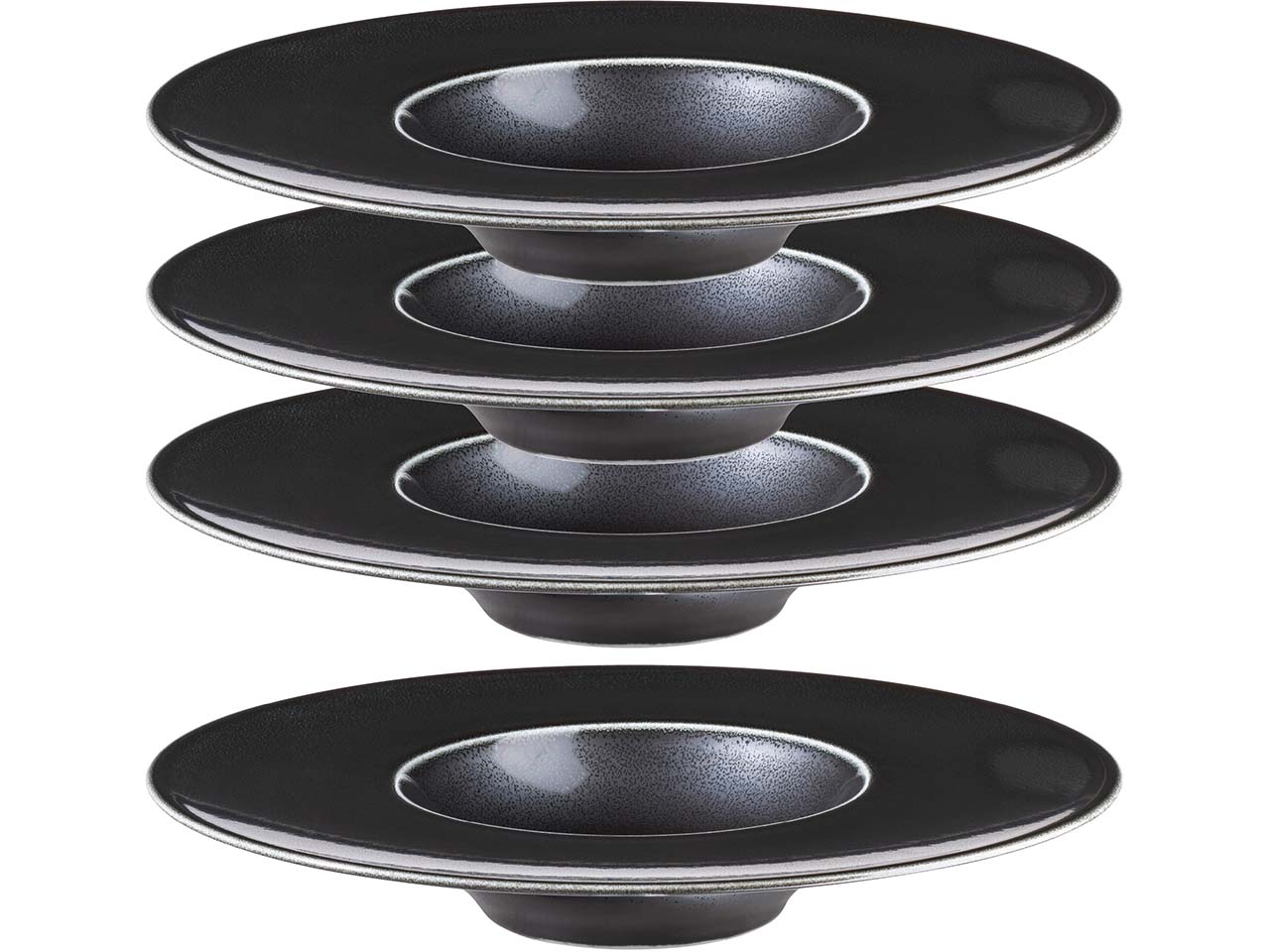 Mäser Gourmetteller Set 4-tlg. "Angry" Porzellan, 25 cm, schwarz