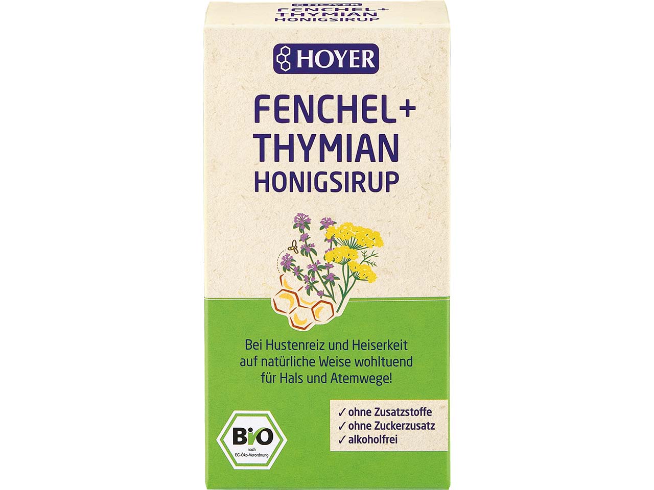 HOYER Bio-Honigsirup "Fenchel + Thymian", 250 g