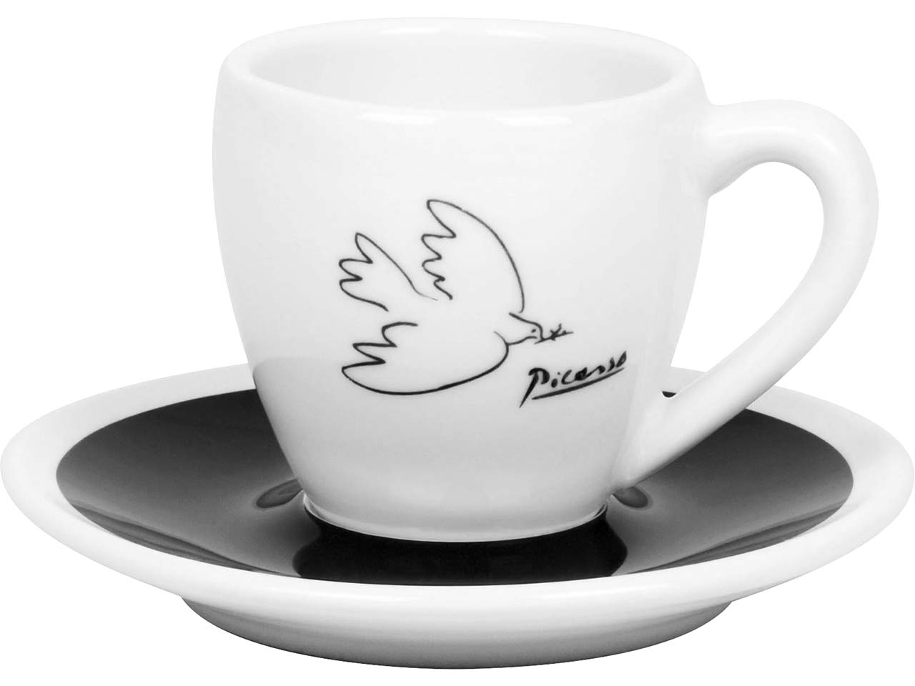 Könitz Espressotassen 2er-Pack "CB TWO Picasso La Colombe" mit Untertassen, Volumen: 80 ml