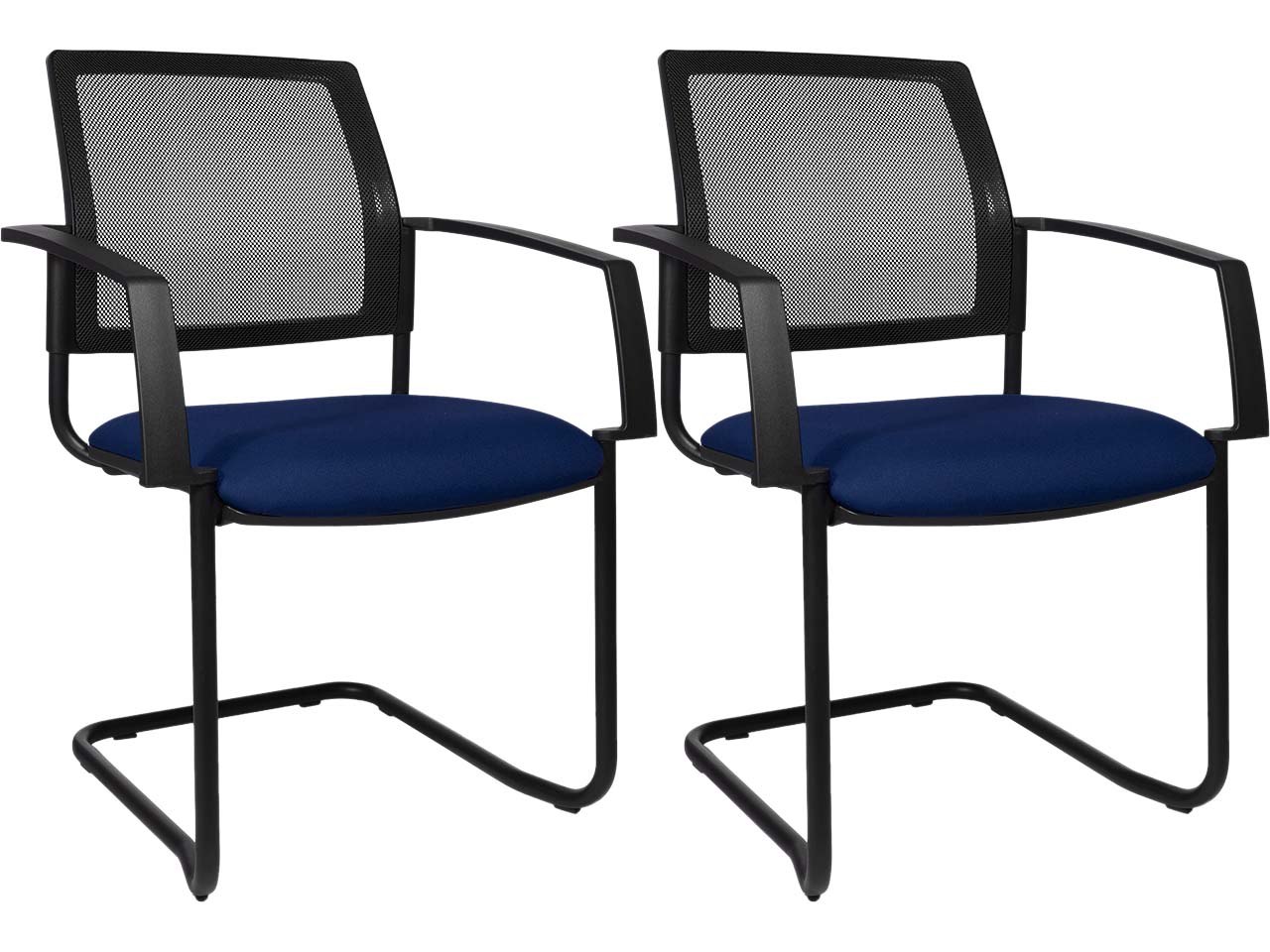 Topstar Freischwinger "BtoB 20" mit Armlehnen Netzrücken dunkelblau, 2 Stk.