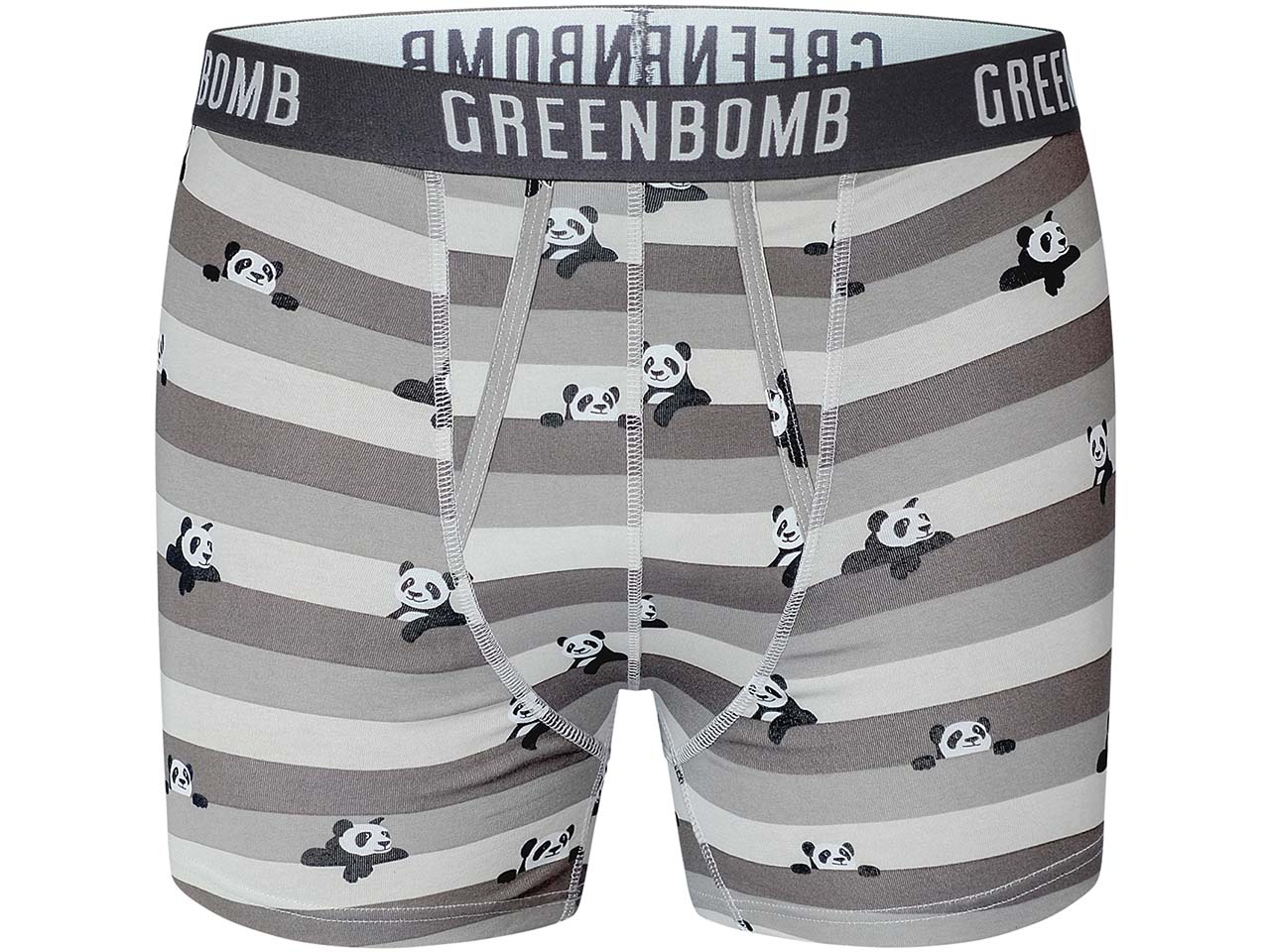 GREENBOMB Bio-Herren-Boxershort 'Panda Stripes', mix, Gr. M