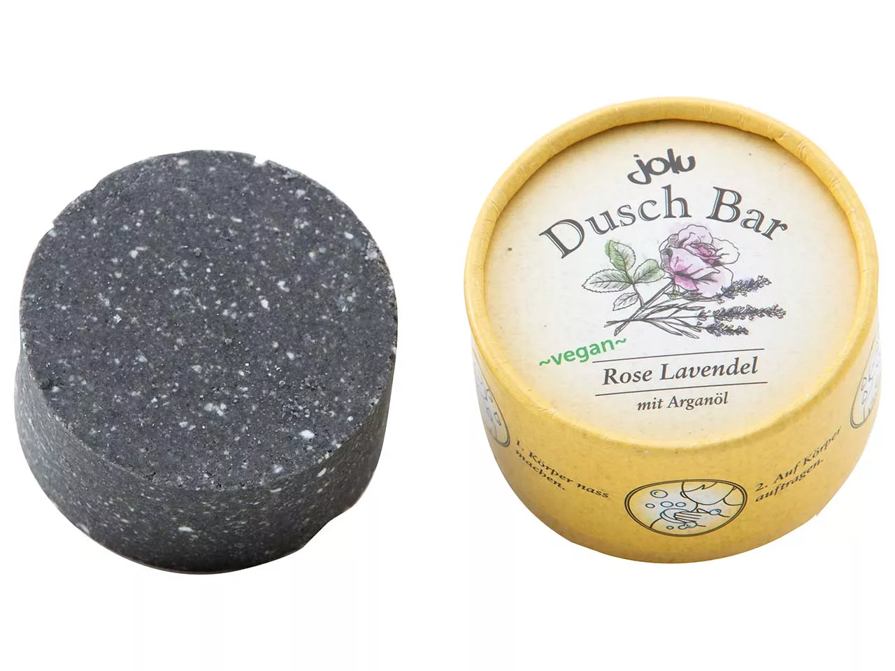 Jolu Festes Duschgel "Dusch Bar Rose Lavendel" in Pappdose, 100 g