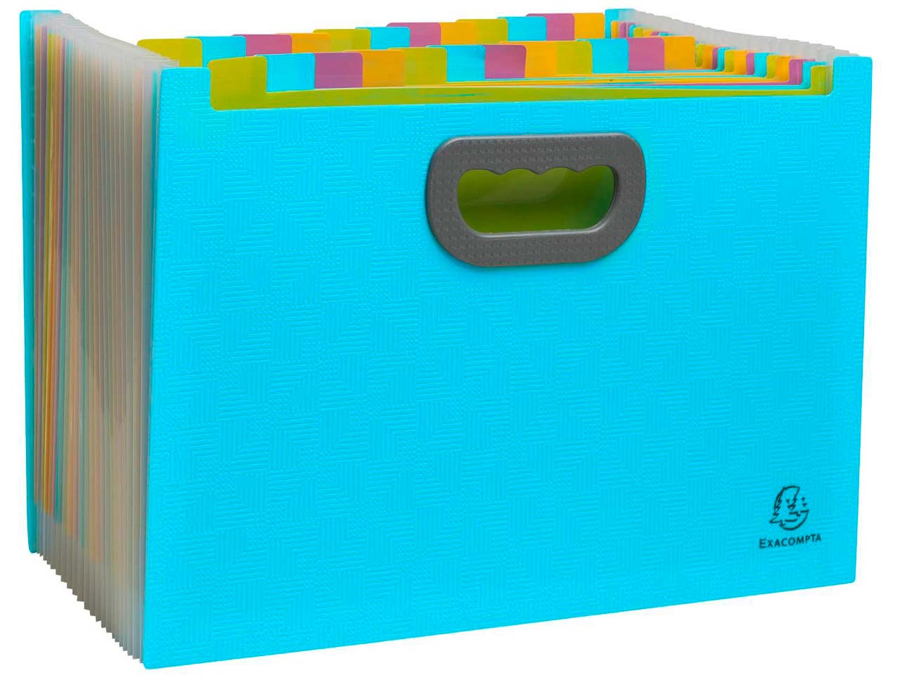 Exacompta Fächertasche Maxi "Pop'N Co" 24 Fächer, Reycling-PP, DIN A4, cyan