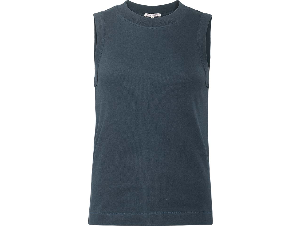 Living Crafts Bio-Damen-Top "RITA" aus Feinripp, ink blue, Gr. M