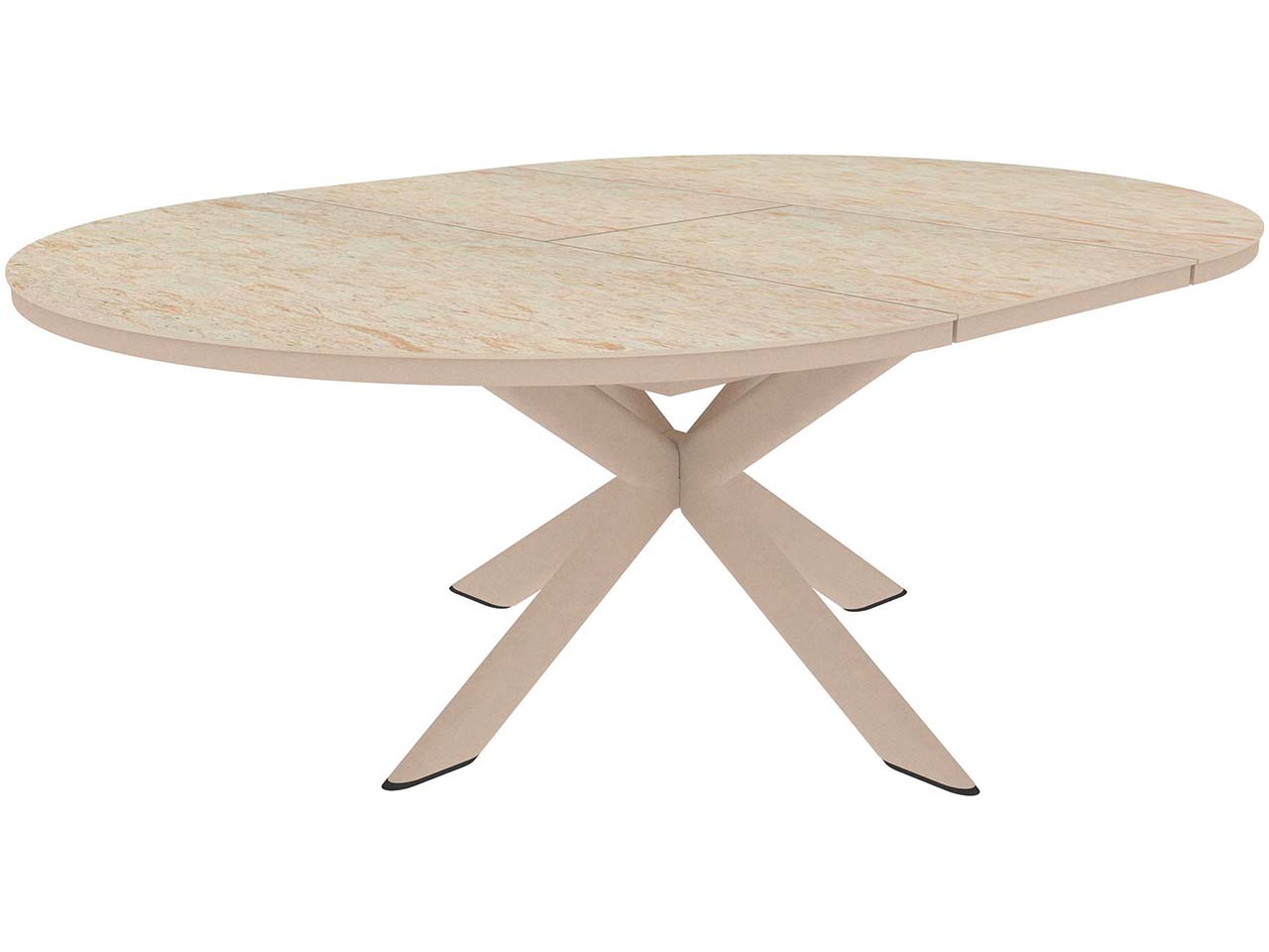 Gartentisch "Fellow" B 145/200 x T 145 x 75 cm, ausziehbar, Alu, Stahl, Sinterstein, sand