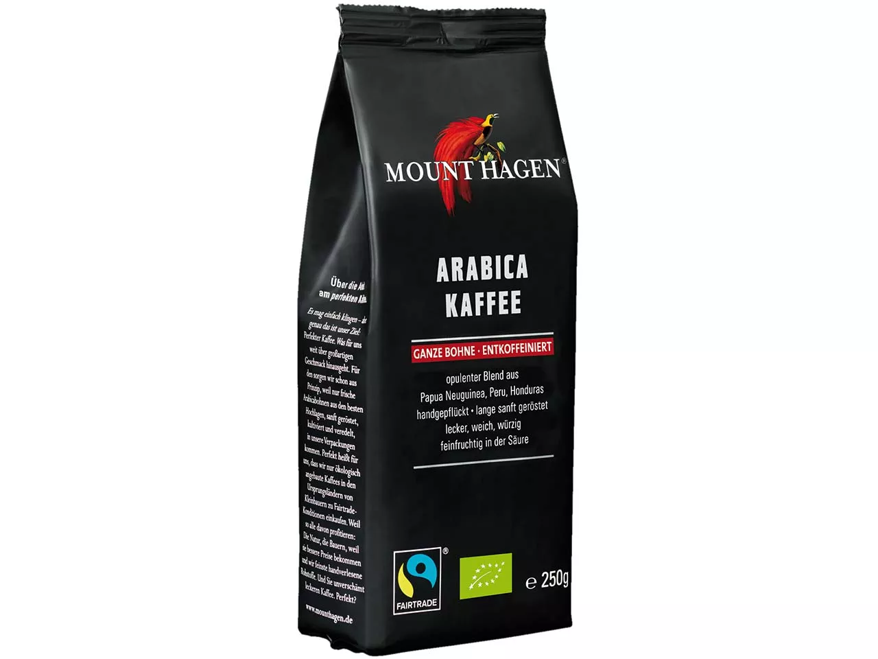 Mount Hagen Bio-Kaffee, ganze Bohnen, entkoffeiniert, 250 g