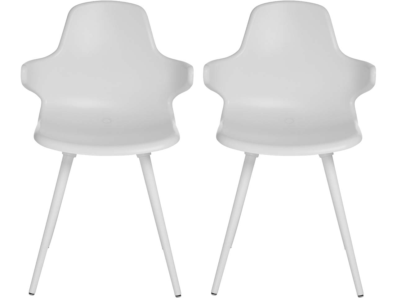 2 Topstar Stühle "T2020" mit Armlehnen, weiß/weiß