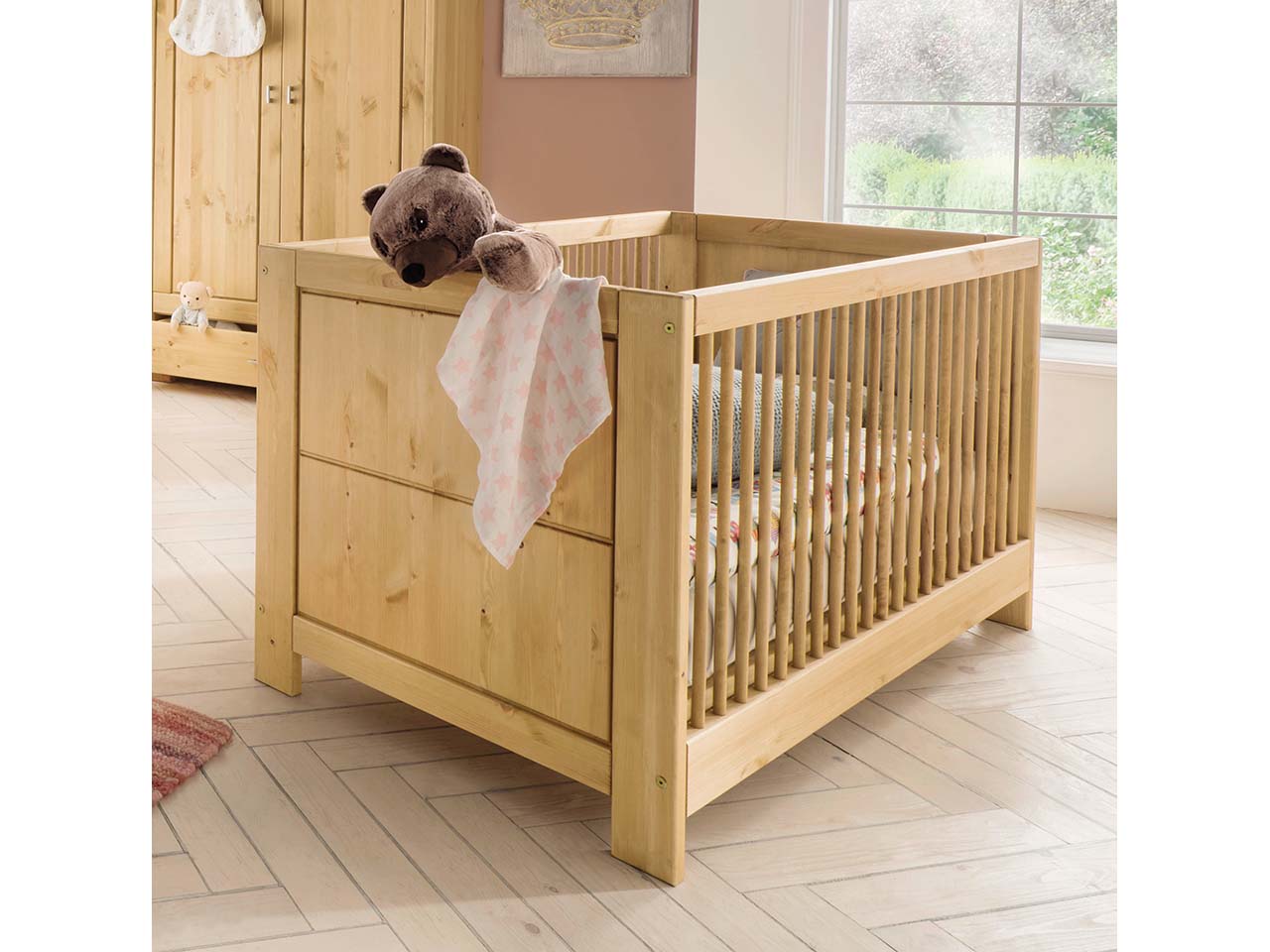 Babybett "VITA" 140x70 cm, Kiefer geb./geölt