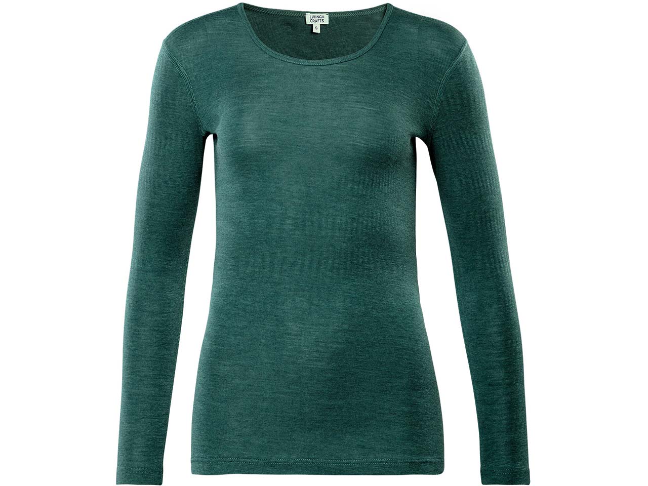 Living Crafts Bio-Damen-Langarmshirt "BIANCA" mit Rundhalsausschnitt, atlantic/sea, Gr. L