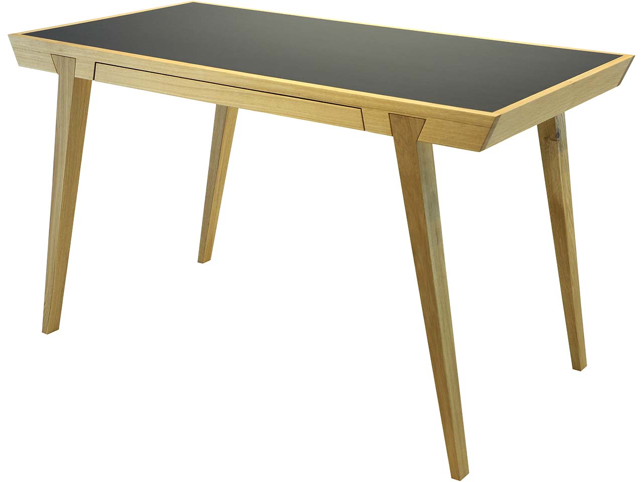 Jan Kurtz Schreibtisch "Desk" mit Schublade B 124 x T 65 x H 74,5 cm, Eiche/Linoleum