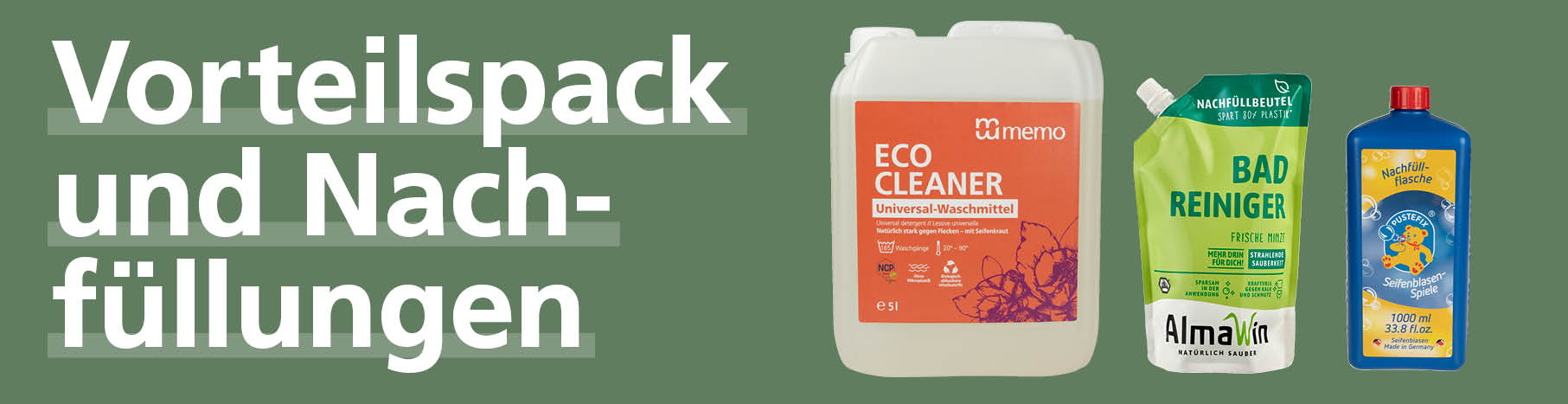 Vorteilspack und Nachfüllungen