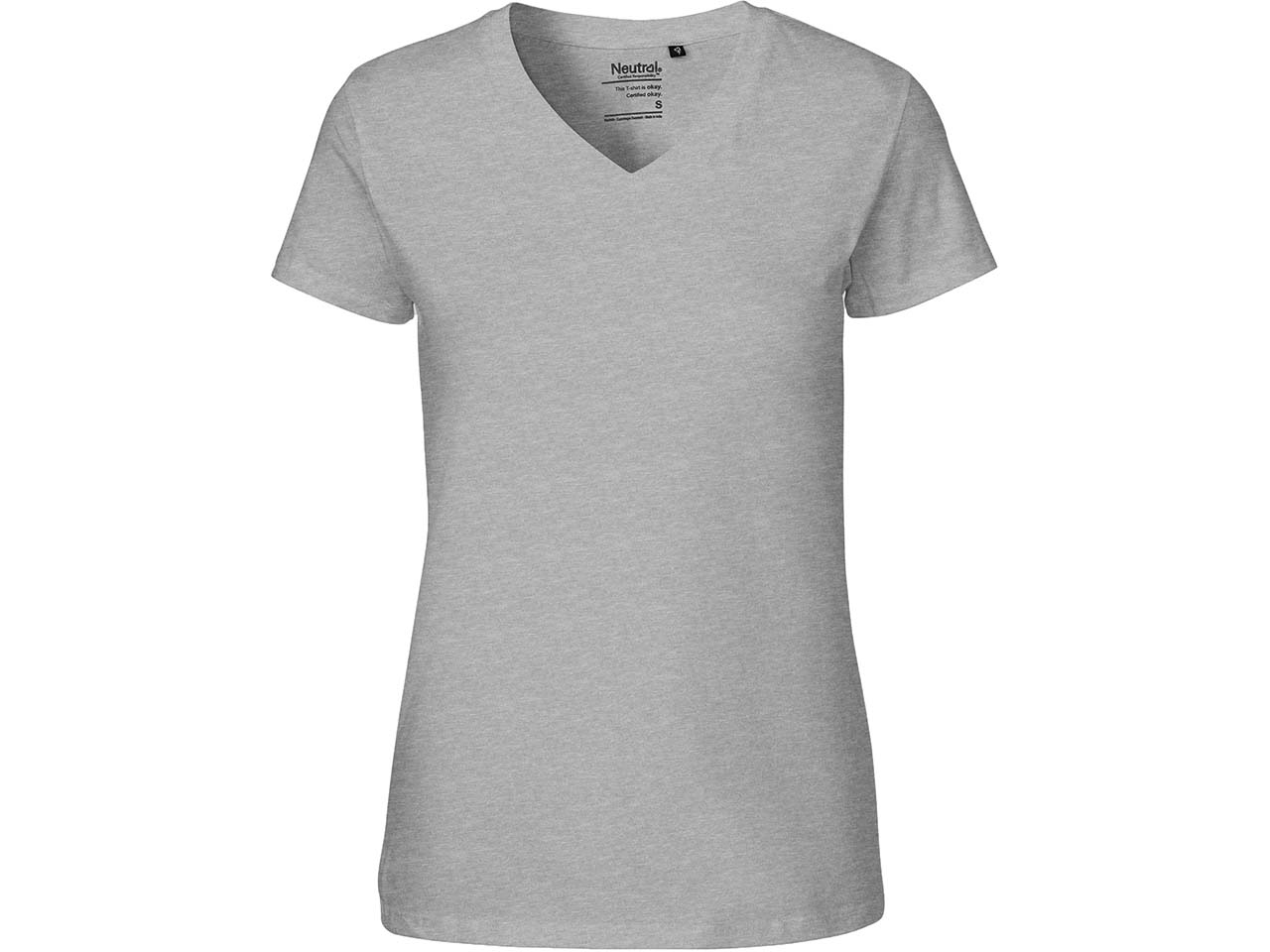 Neutral Bio-Damen-T-Shirt mit V-Ausschnitt, sport grey, Gr. XL
