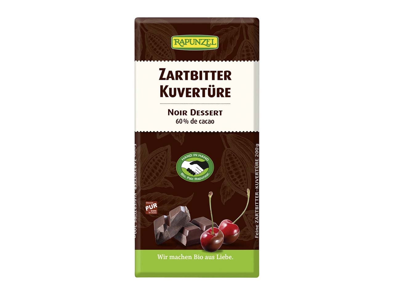 RAPUNZEL Bio-Zartbitter-Kuvertüre, 200 g