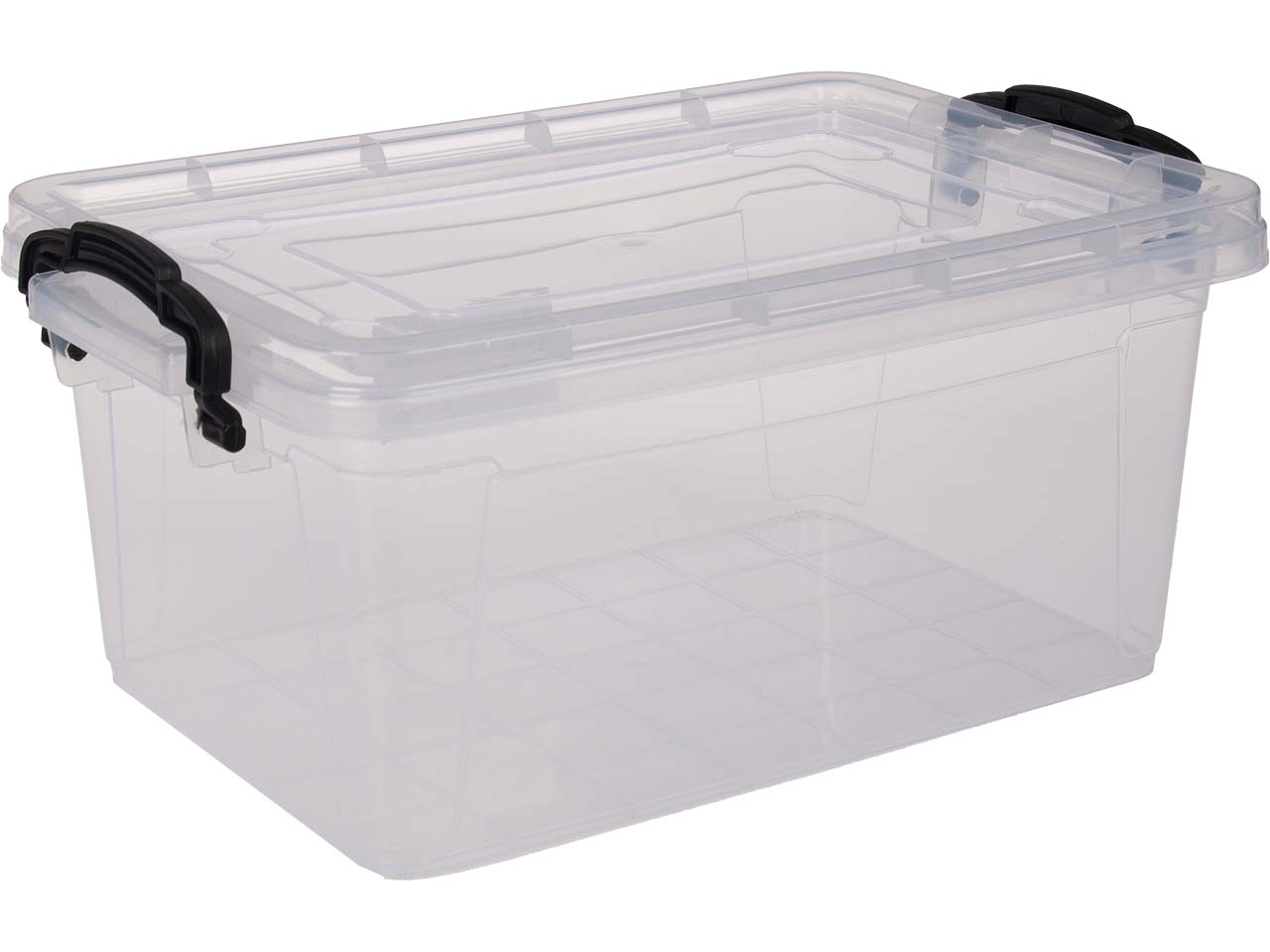 Aufbewahrungsbox "SOFIA" mit Deckel und Tragegriffen, transparent, 13,7 l