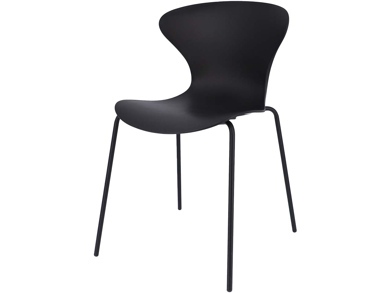 Jan Kurtz 4 Besucherstühle "Riva" Gestell Stahlrohr schwarz, Sitzschale schwarz