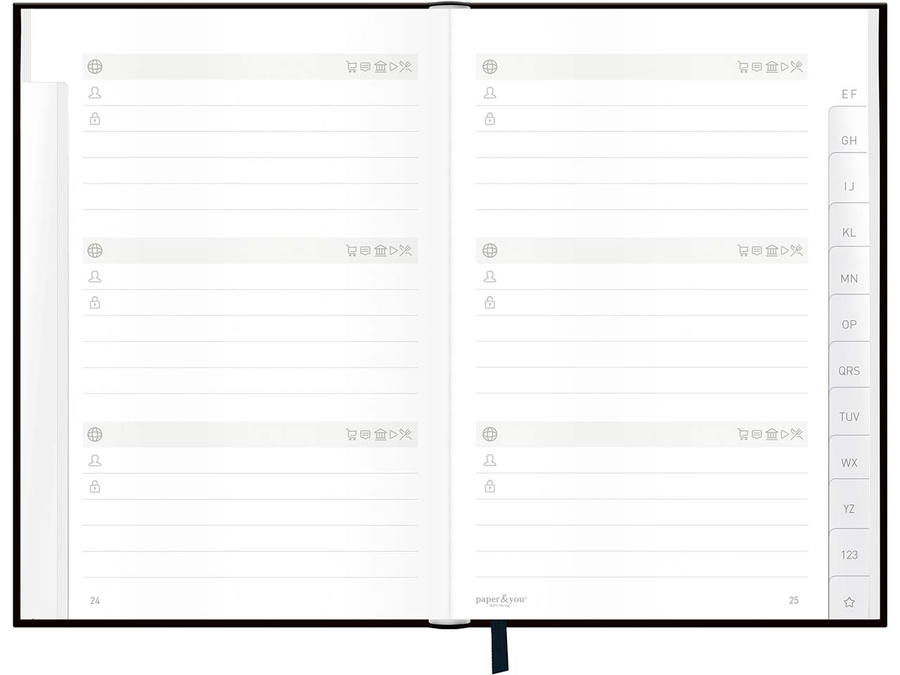 Häfft Passwort-Organizer DIN A6+, Black Edition