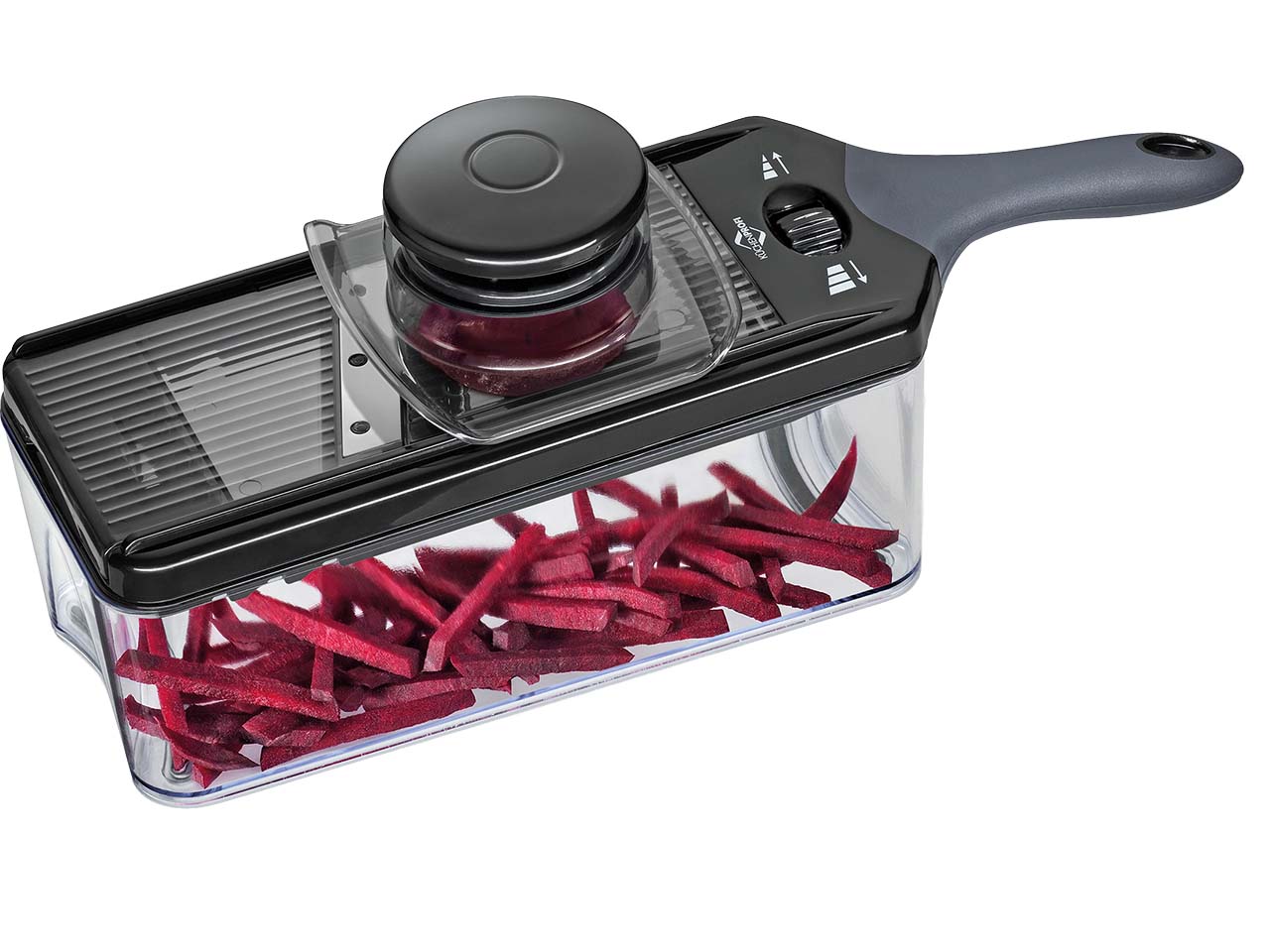Gemüsehobel "Vario" mit Auffangbehälter, schwarz