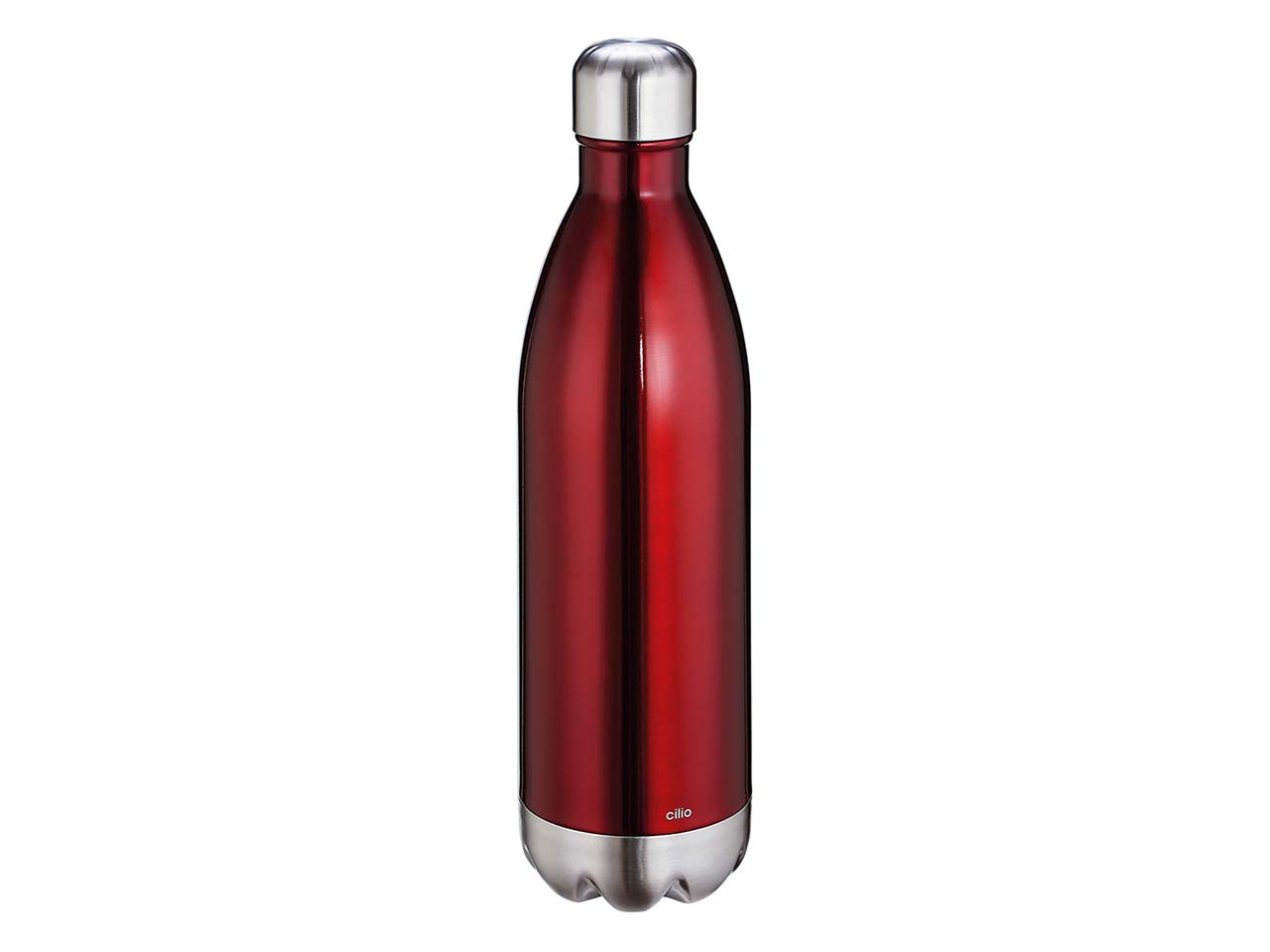 cilio Isolier-Trinkflasche 'Elegante' aus Edelstahl, 1 l, rot