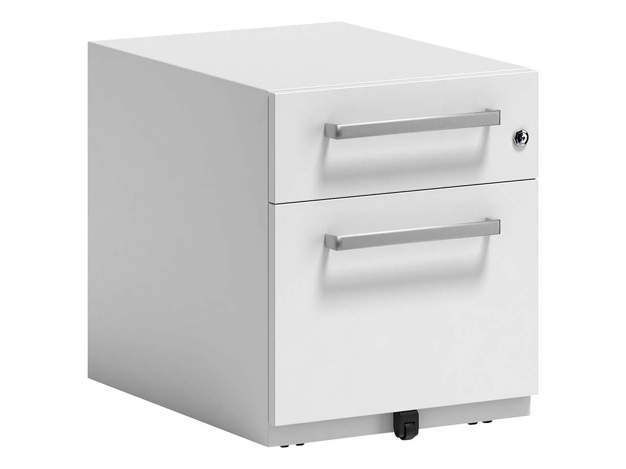 BISLEY Rollcontainer "Note" mit Griff, 1 Schublade, 1 HR T 56,5 cm verkehrsweiß