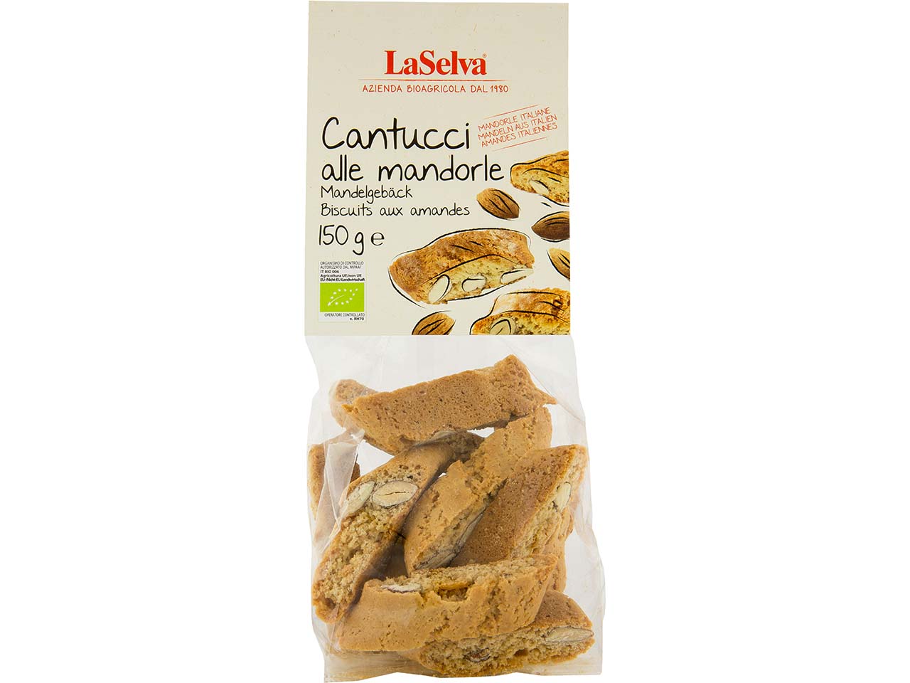 LaSelva Bio-Mandelgebäck "Cantucci alle mandorle", 150 g