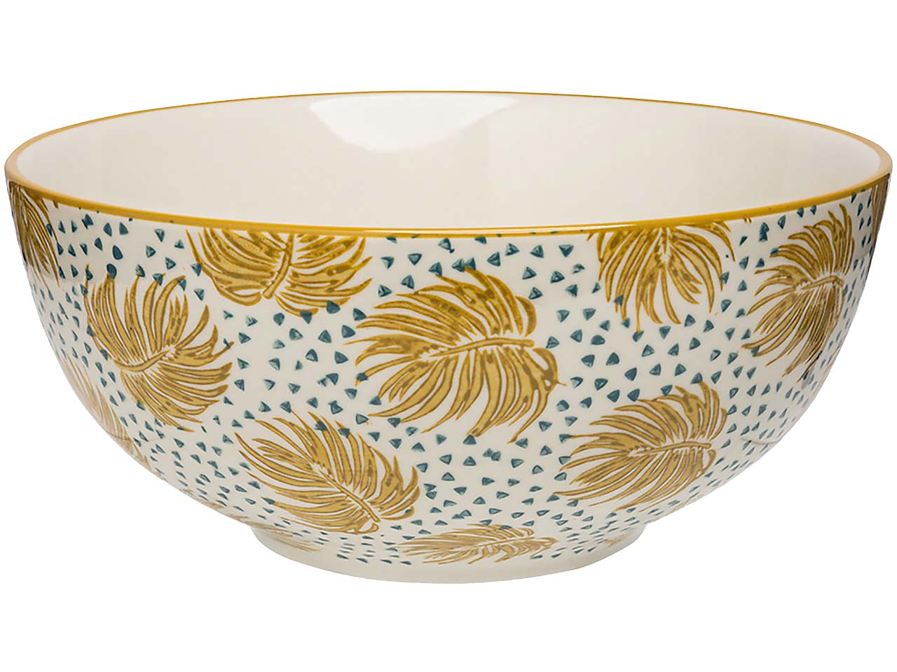 tranquillo Salatschüssel "BOHO CHIC" aus Steingut Ø 20 cm, yellow