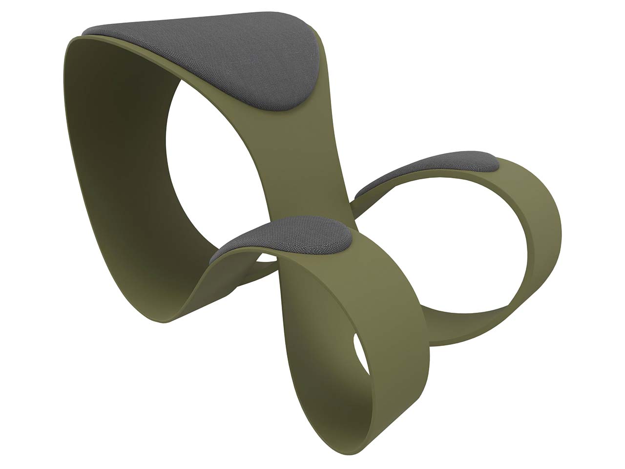 Quadrifoglio Kniehocker "Moon" Gestell grün, Bezug anthrazit