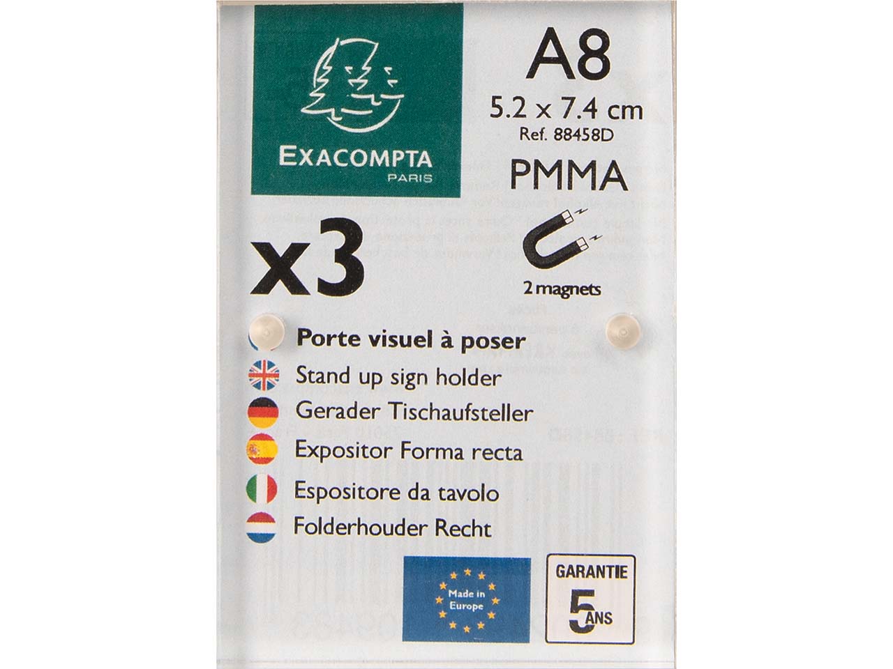 3er-Pack Exacompta Tischaufsteller "Exacryl" mit Magnetverschluss, (2x6mm) DIN A8 3er-Pack Exacompta Tischaufsteller "Exacryl" mit Magnetverschluss, (2x6mm) DIN A8