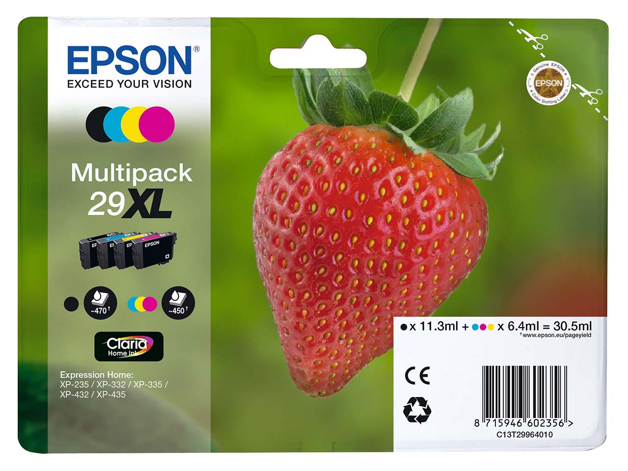 Epson Tintenpatronen T2996XL/ 29XL schwarz, cyan, magenta, gelb, 4er-Set