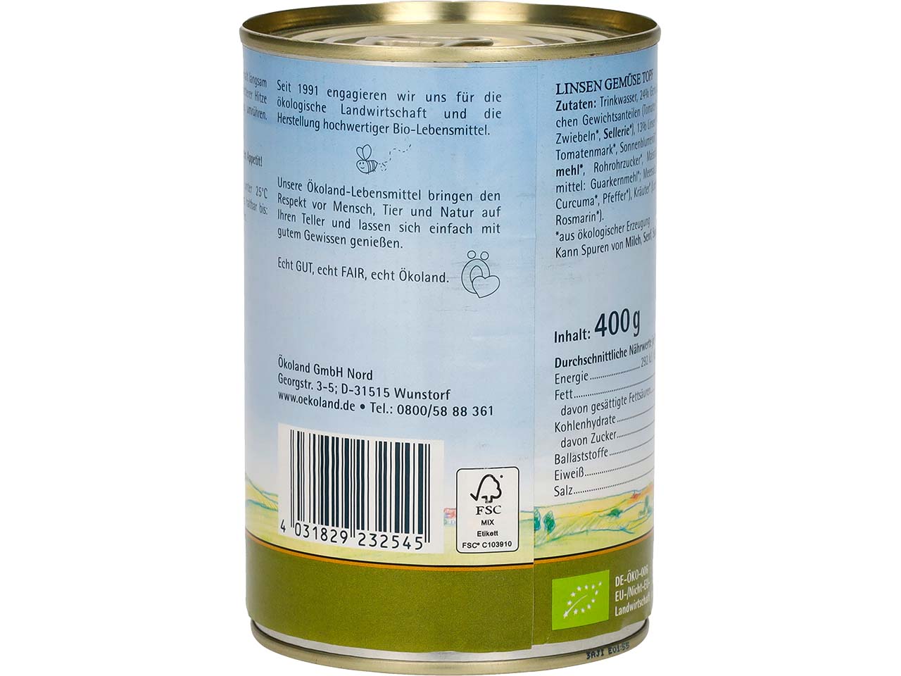 Ökoland Bio-Linsen-Gemüsetopf, 400 g