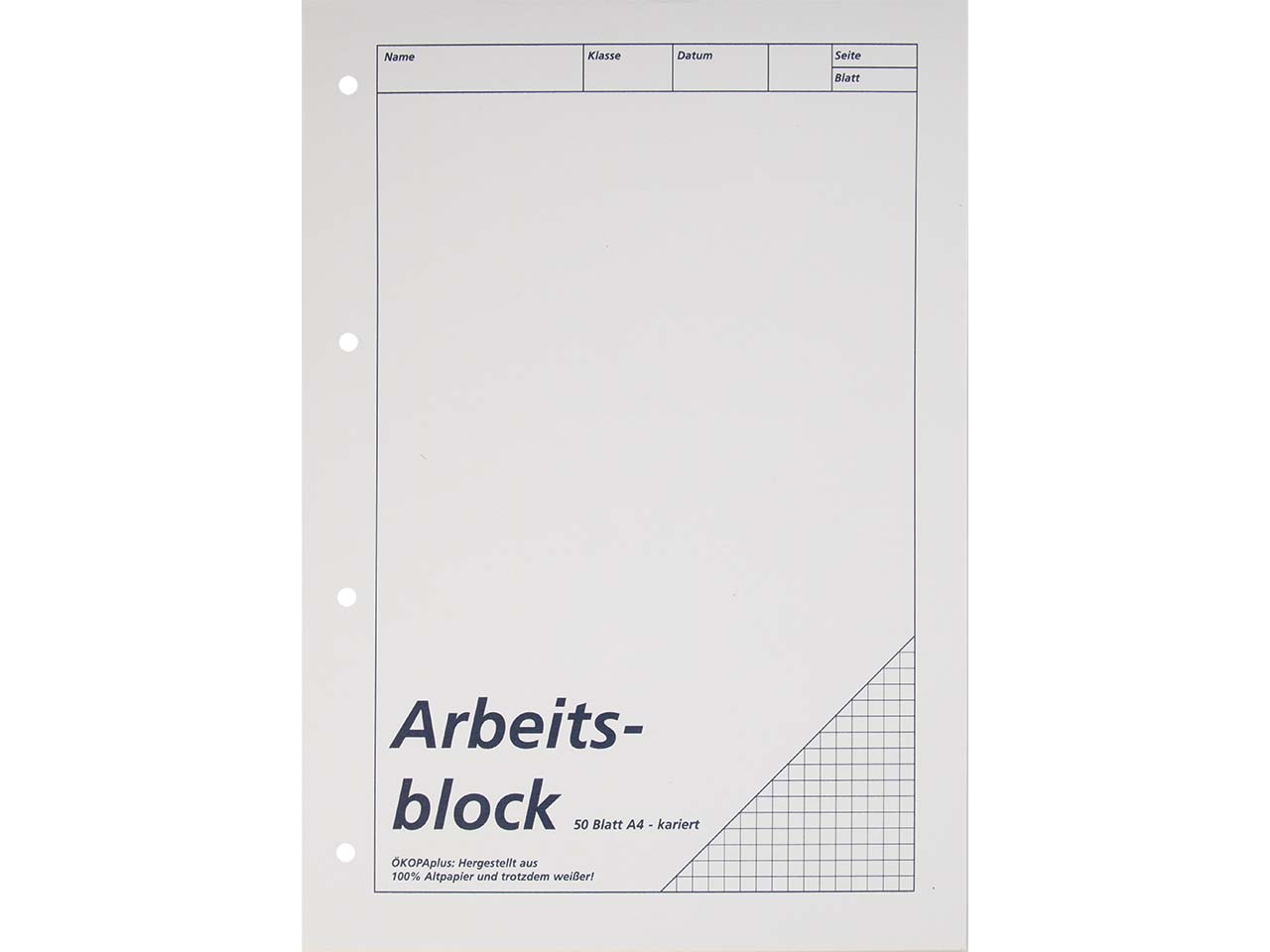 Arbeitsblock RC weiss A4 kariert