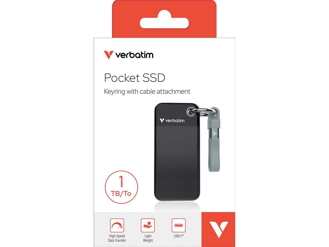 Verbatim Externe SSD-Festplatte "Pocket" schwarz, grau 1 TB
