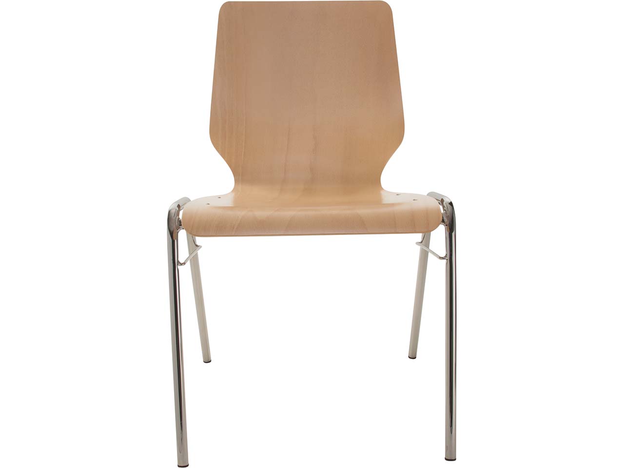 Besucherstuhl "A2" Buche, Gestell verchromt, Steg