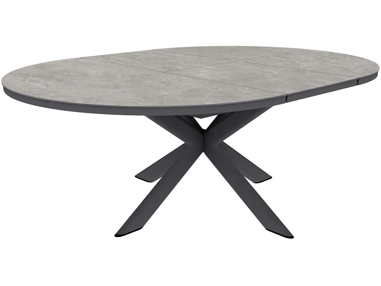 Gartentisch "Fellow" B 145/200 x T145x75 cm, ausziehbar, Alu, Stahl, Sinterstein anthrazit