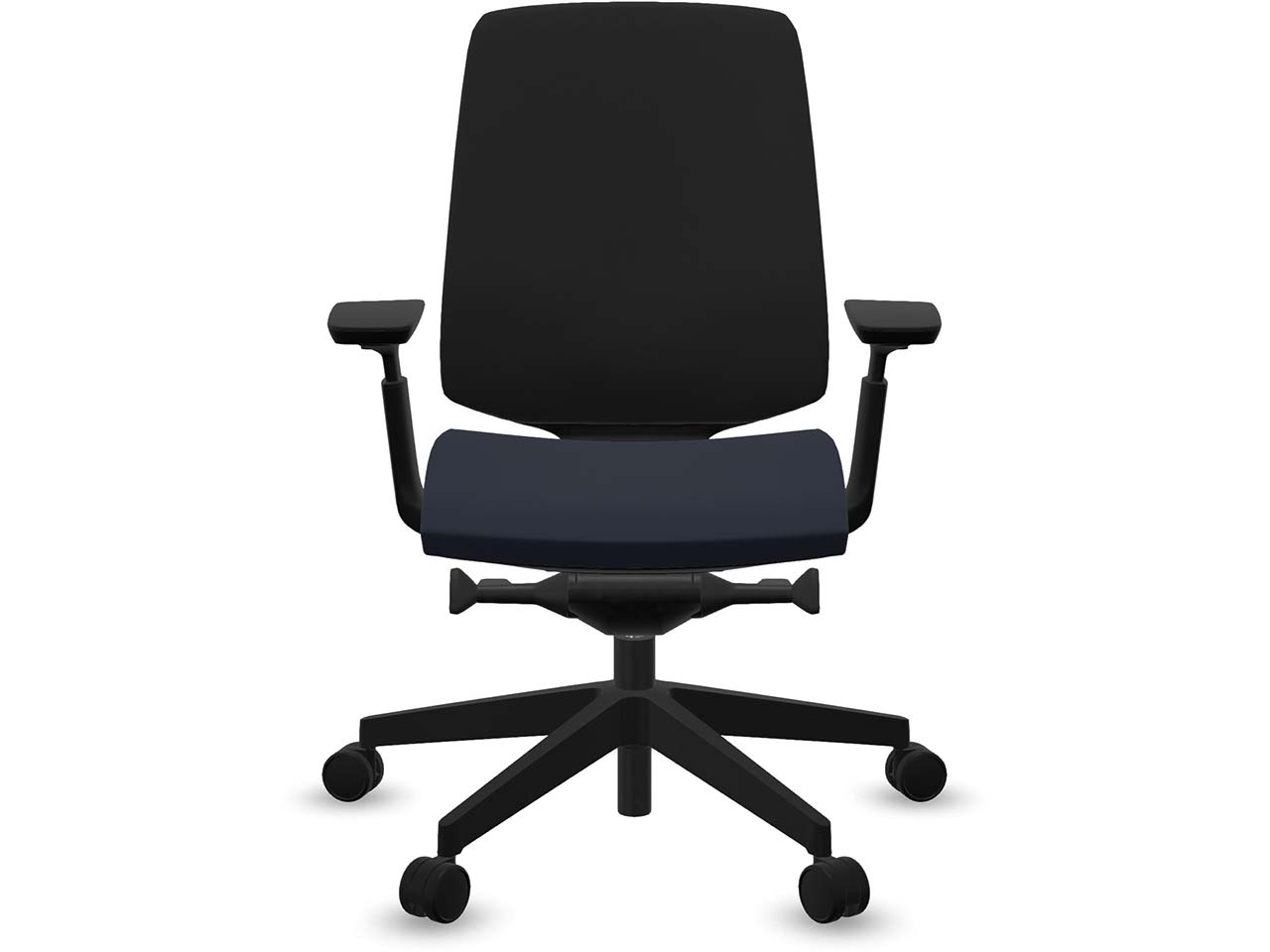 Profim Bürodrehstuhl "LIGHT UP" mit Armlehnen, Gestell: schwarz, Sitz: blau