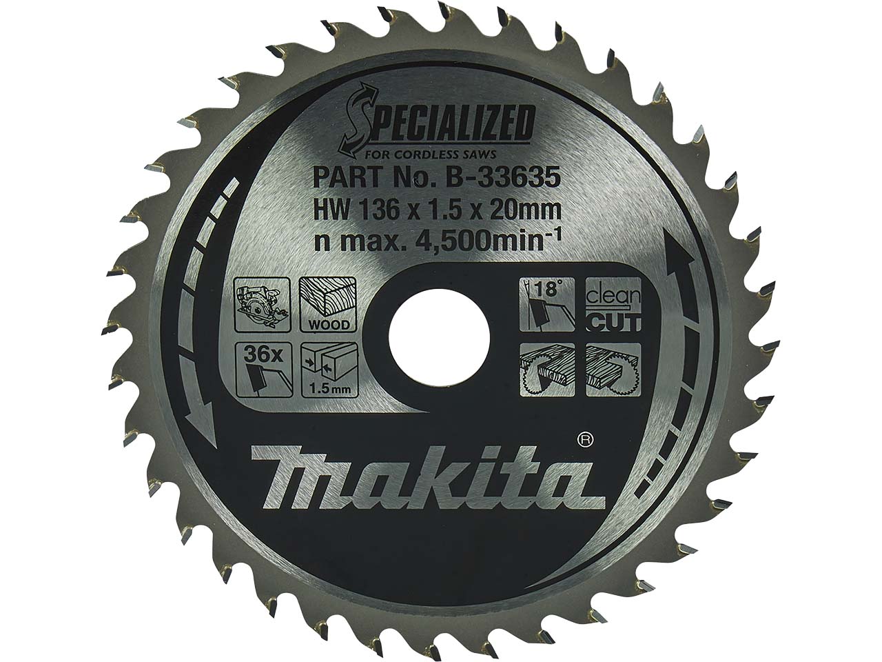 Makita Sägeblatt SPECIALIZED "B-33635" 136x20x36Z