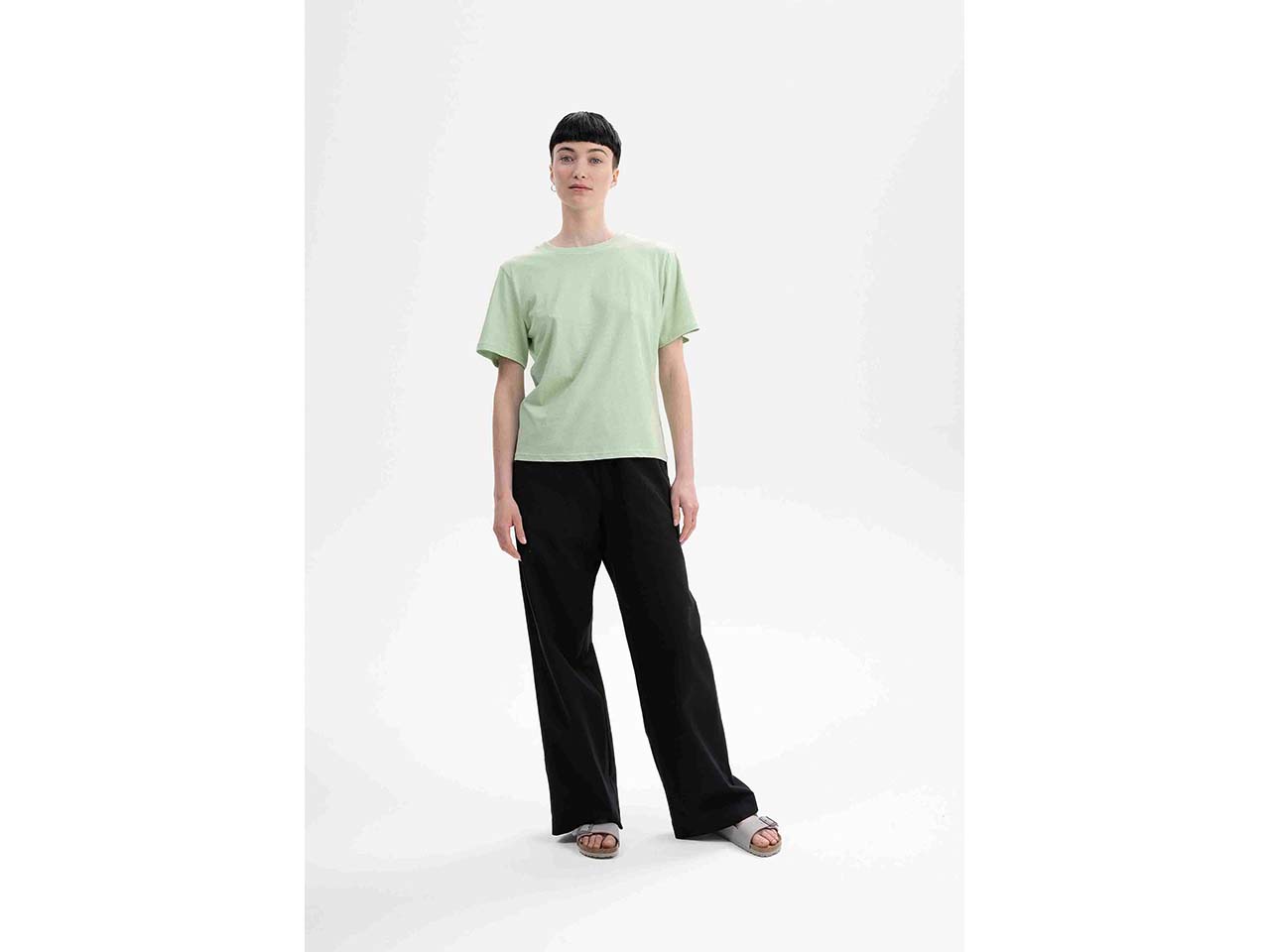 MELA Bio-Damen-T-Shirt "TANIKA" mit geripptem Rundhalsausschnitt, spring melange, Gr. S