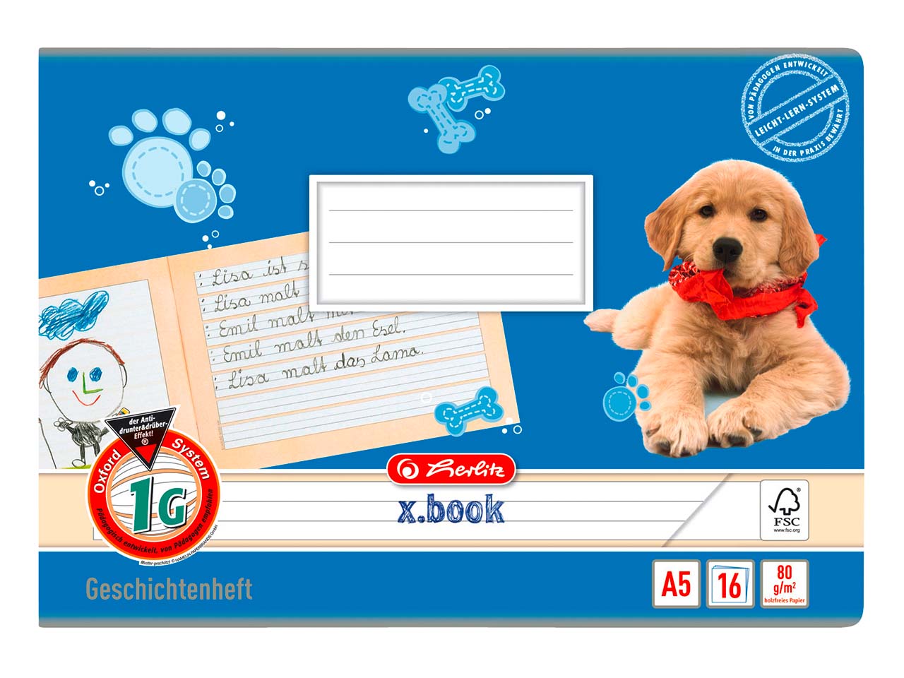 herlitz Schulheft DIN A5 quer Lineatur 1G