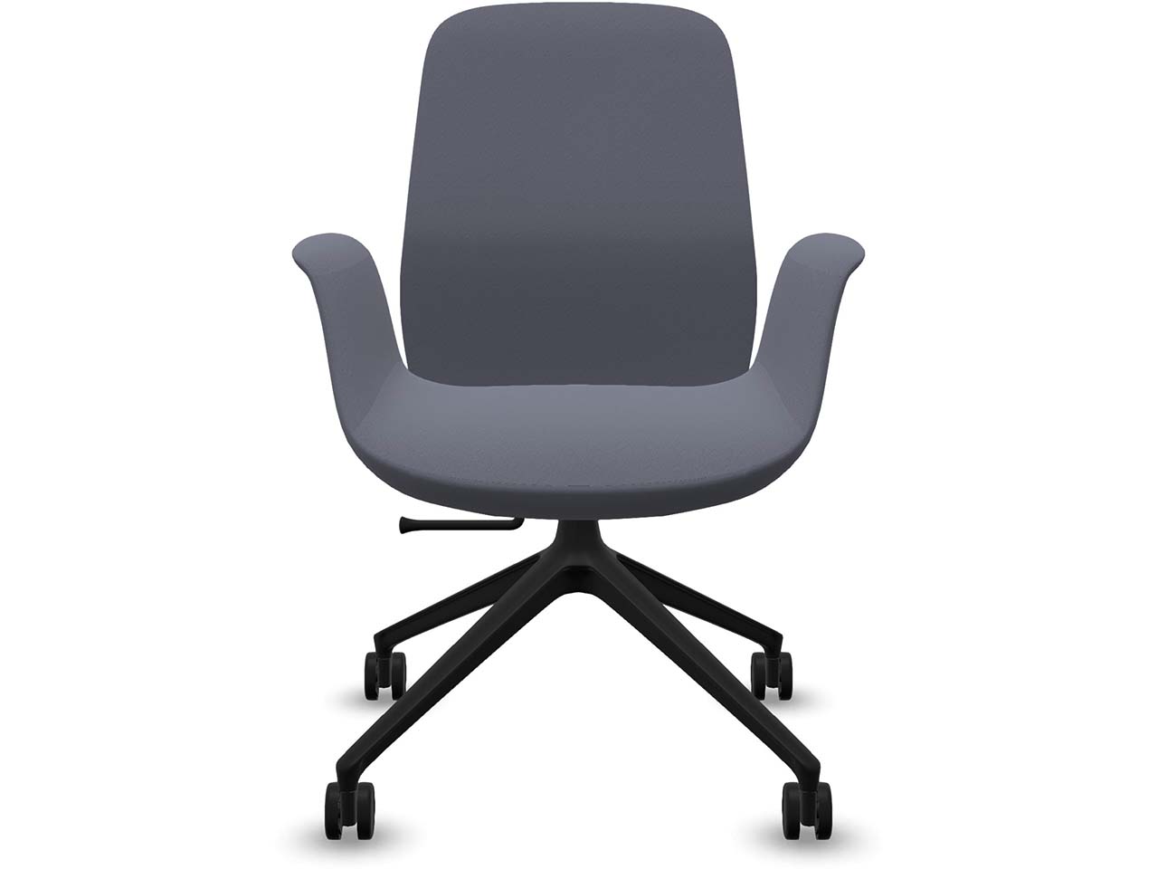 Profim Besucherstuhl "ELLIE PRO" mit Sternfußgestell auf Rollen, schwarz, Stoff: lavendel