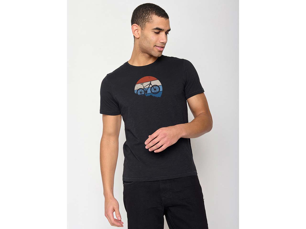 GREENBOMB Bio-Herren-T-Shirt 'Winter' mit Rundhalsausschnitt, black, Gr. L