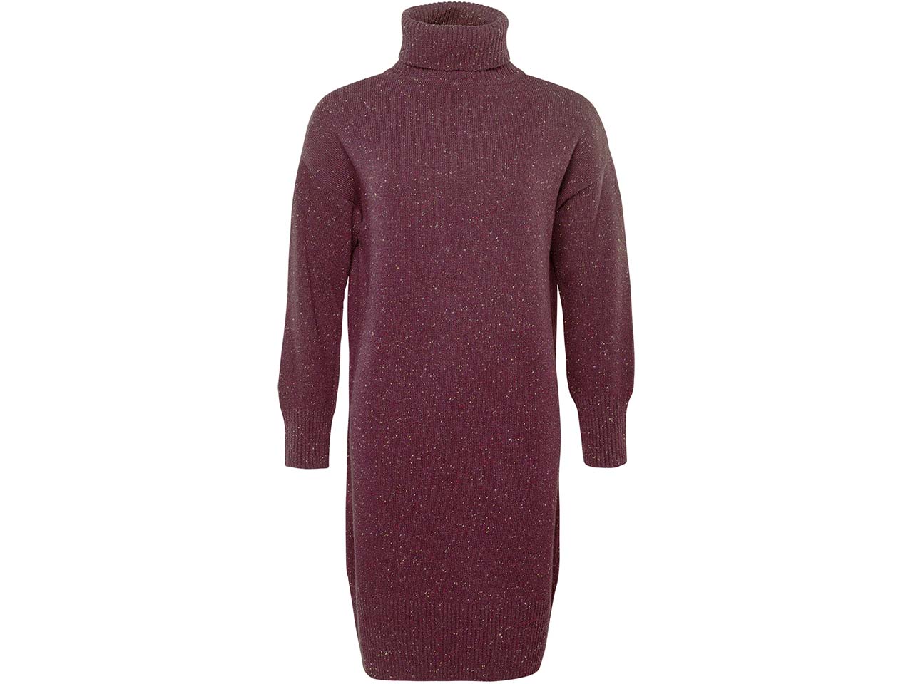 Living Crafts Bio-Damen-Strickkleid "PACIFICA" mit Rollkragen, burgundy, Gr. L