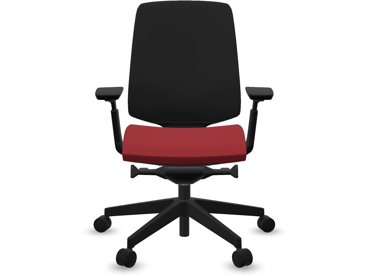 Profim Bürodrehstuhl "LIGHT UP" mit Armlehnen, Gestell: schwarz, Sitz: rot