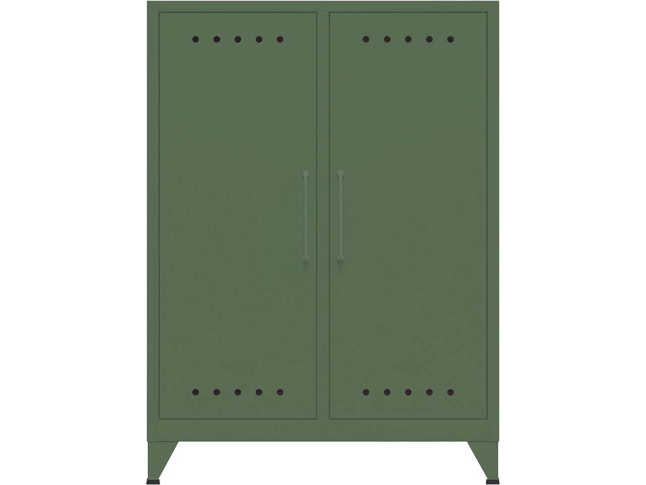 BISLEY Sideboard "Fern" 2 Fachböden, B80xT40xH110cm, olivgrün