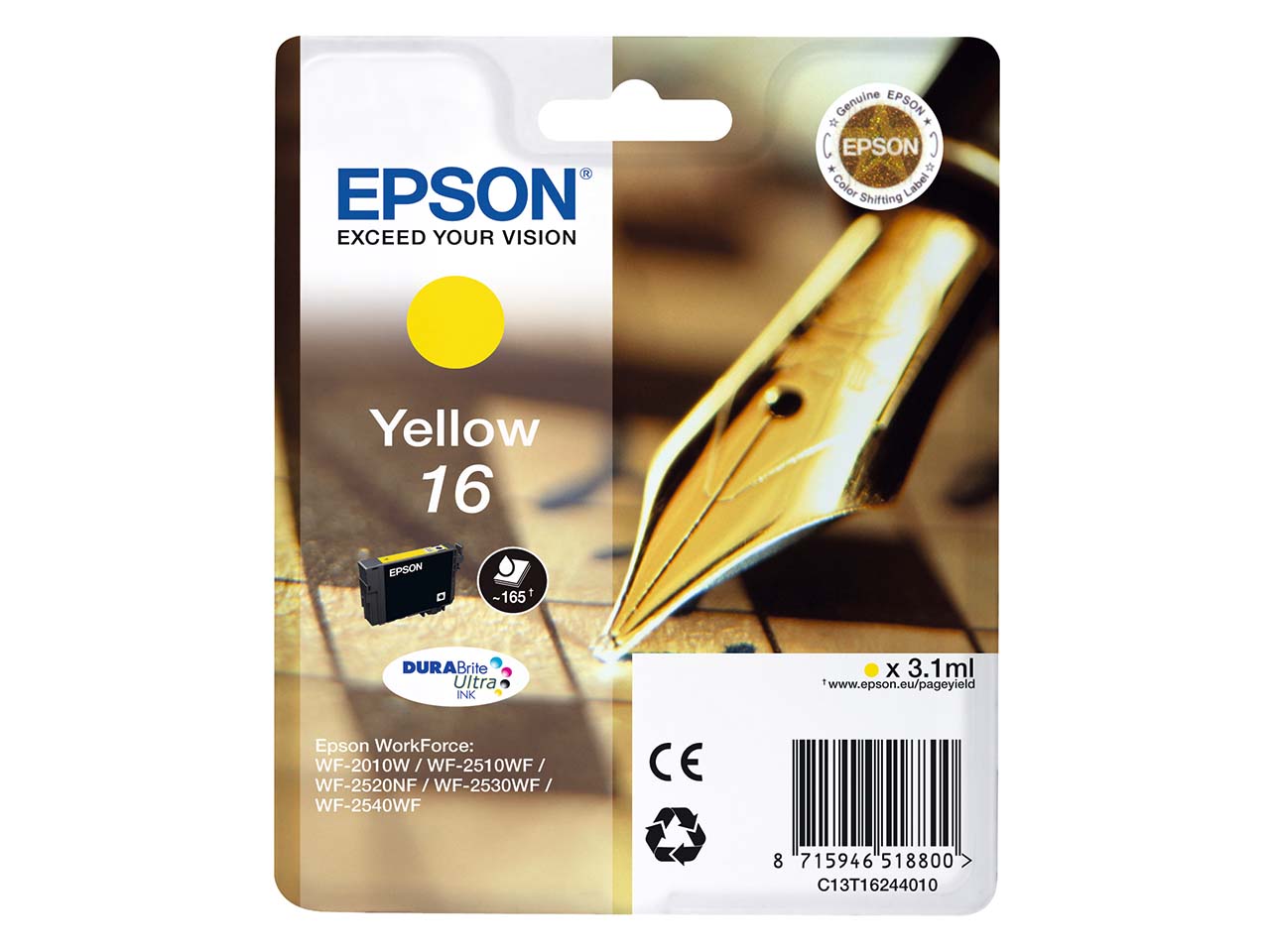 Epson Tintenpatrone T1624/ 16 gelb