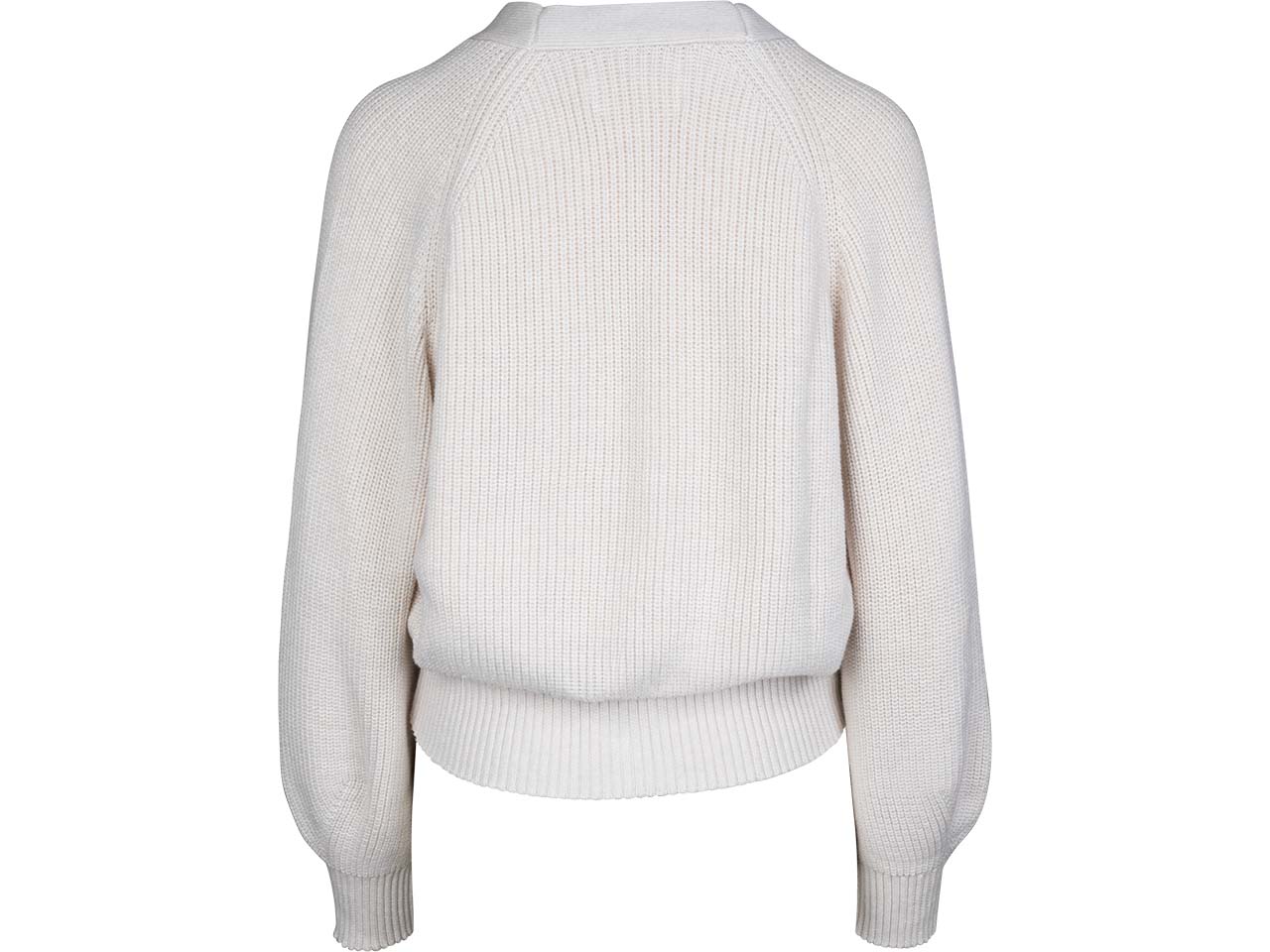 MELA Bio-Damen-Rippstrick-Cardigan 'BHUMA' mit Raglan-Ärmel, creme melange, Gr. S