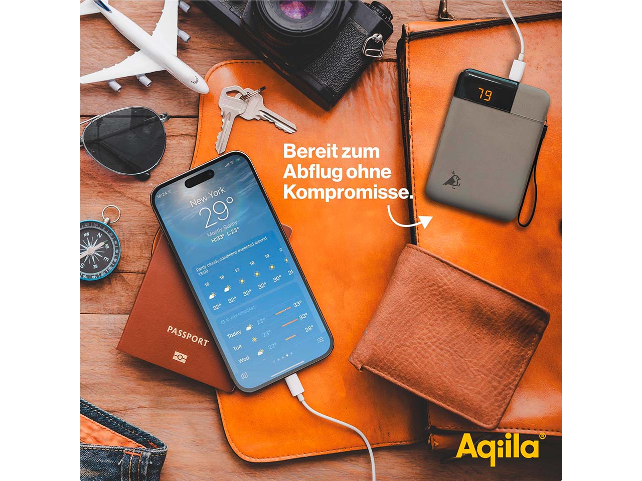 Aqiila Powerbank "Powerbird B5" 5.000 mAh, moosgrün