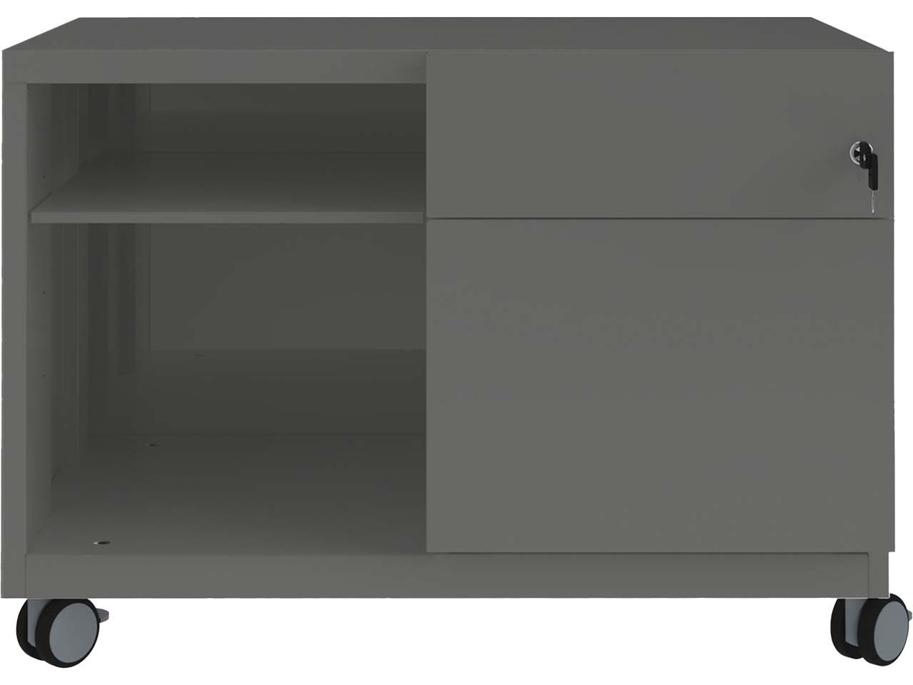 BISLEY Rollcontainer "Caddy Note™" Schubladen und Ziehgriff rechts, anthrazitgrau